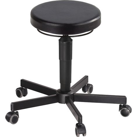 MEY Drehhocker mit RollenPU-Schaum schwarz Sitzhöhenverstellung 410-540 mm Hocker