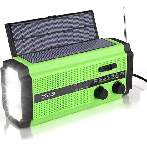 Radio d'urgence AM/FM avec Charge de Manivelle Solaire et Banque (1/5)