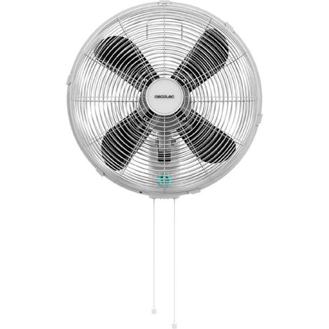 Cecotec - Ventilatore da parete EnergySilence 4500 Power Wall. 50 W, diametro 30 cm, 4 pale aerodinamiche, interruttore a catena, 3 velocità, include elementi di montaggio