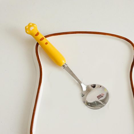 Cuillères et fourchettes mignonnes de style japonais, vaisselle haut de gamme en acier inoxydable, créative et esthétique pour les enfants. (1/5)