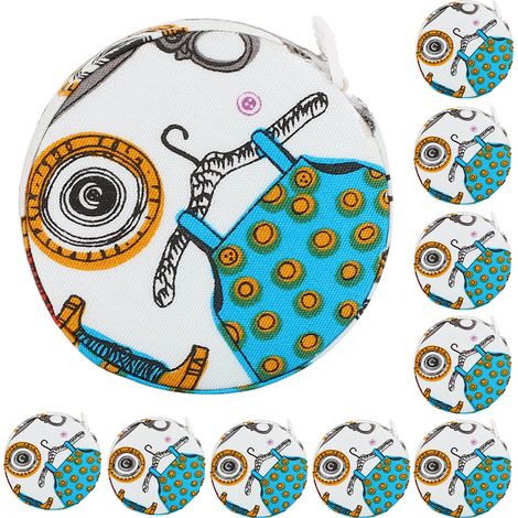 10 pièces Mètre Ruban Rétractable Portable, Outil de Couture pour Tailleur avec Corps en Tissu (1/5)