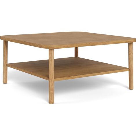 Mesa de centro Norsica 770 , 42x90x90cm, Diámetro: 0, Chapa de madera natural, Angular (1/5)