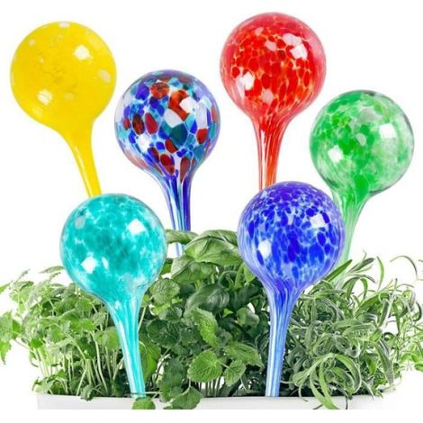 Globes d'arrosage - AZW - Lot de 6 - Verre - 300 ml - Arrosage automatique pour plantes (1/4)