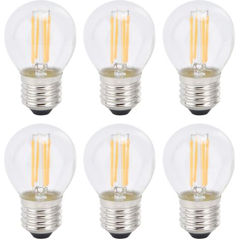 Lot de 6 ampoules LED rétro G45, culot E27, transparentes, idéales pour la décoration intérieure, 6 watts, 110 volts, lumière chaude (1/5)