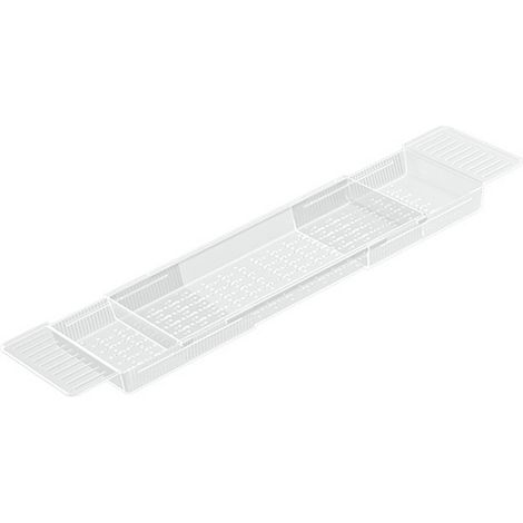 Étagère de baignoire multifonction de luxe, poignée antidérapante, plateau de bain extensible pour Transparent