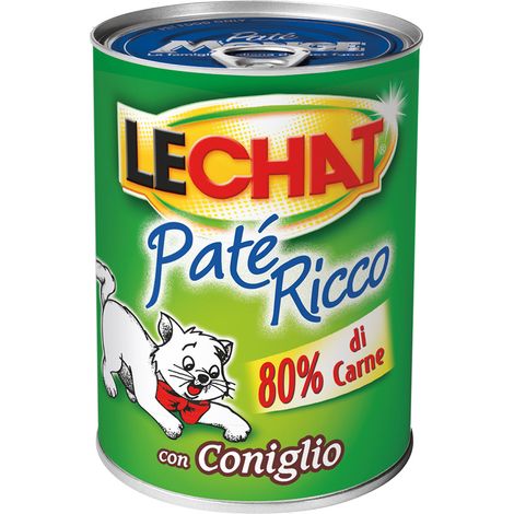 PATE' PER GATTI 'LECHAT RICCO' coniglio - gr 400- 24 pezzi - MONGE