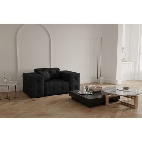 Sessel Designersessel CHANTAL in Stoff Opera Velvet Schwarz (1/5)