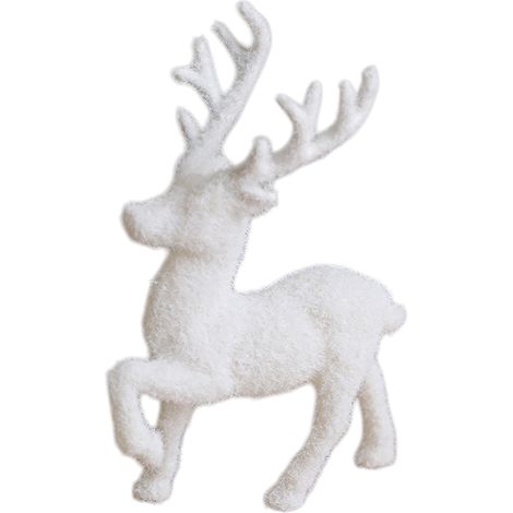 Figurine de renne - à poser - blanche - 14 cm