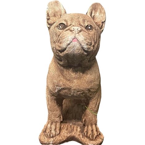 Magnifique figurine de bouledogue debout couleur sable (1/5)