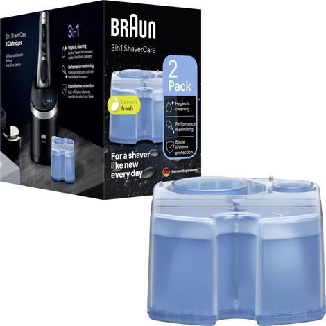 Recambios para afeitadora eléctrica Braun ShaverCare 3 en 1 (2 unidades), color azul