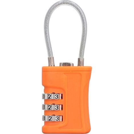 Adjustable 3-Digit Combination TSA Lock for Suitcase, Locker or Sports Bag – Orange (1/3)