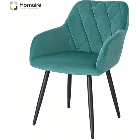 Chaise en métal bleu avec accoudoirs 44.5 x 46.5 x 79 cm HOMAIRE (1/5)