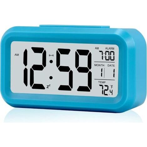 Kids Alarm Clock, Battery Operated Digital Table Clock, with Smart Night Light, Temperature, Snooze Function, Small Electronic Clock for Bedroom Bedside Table (1/5)