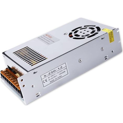 Bloc d'alimentation à découpage 12 V 20 A 240 W - Adaptateur secteur pour voiture - Transformateur LED - Transformateur de commutation - AC 110 V/220 V CC 12 V 20 A 240 W - Convertisseur de tension (1/5)