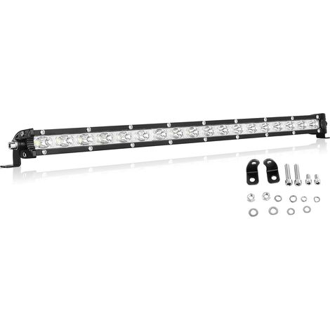 13 Pouces 60W Flood Ultra Slim Rangée Unique LED Barre de lumière Faisceau de Point avec Support de Montage pour Tout-Terrain Ranger ATV UTV SUV (1/5)