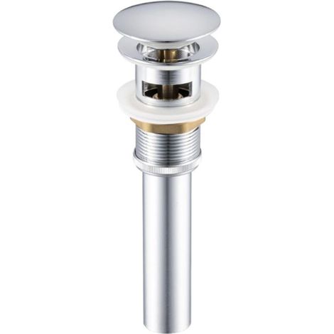 Bouchon de vidange escamotable avec trop-plein pour lavabo de salle de bain, lavabo de toilette, finition chromée
