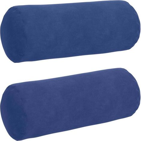 Coussins décoratifs, lot de 2, bleu police, 15 x 40 cm de diamètre (1/5)