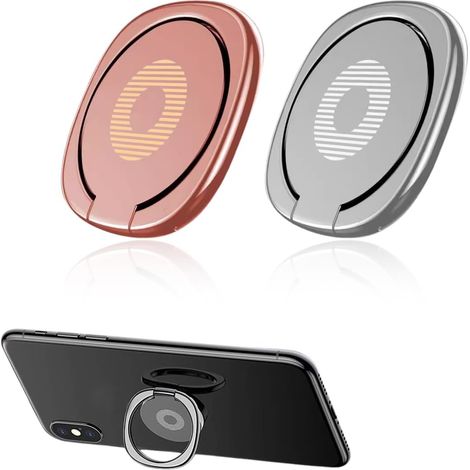 Set mit 2 Handyringhaltern aus Metall, 360° verstellbar, ultradünn (3 mm), für alle Smartphones (1/5)
