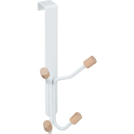 Set di 5 ganci da porta in stile scandinavo salva-spazio 19 x 9 x 8 cm in ferro laccato bianco 130009081