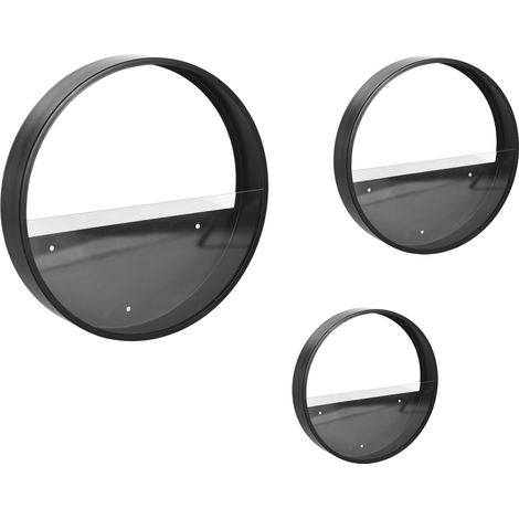 Jardinières murales, lot de 3, empilables, en acier et acrylique, noires (1/5)