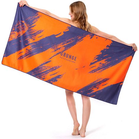 Serviette De Plage En Microfibre Double Éponge Imprimée - Absorbante Et Séchage Rapide - Pour Plage Piscine Et Bain - 80x160cm (1/5)