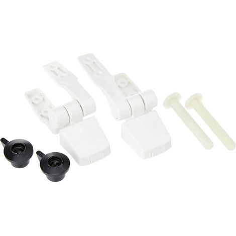 Charnières pour abattant WC - Paire de 2 - Bois massif style standard - Fixation robuste et ajustable - Pour toilettes classiques - Compatible taille universelle (1/4)