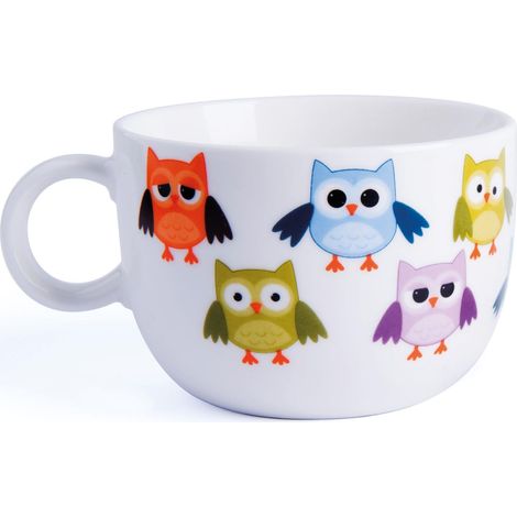 Tasse Thé, 200 ML, Porcelaine, Blanc Hibou 1 pièce Multicolore (1/4)