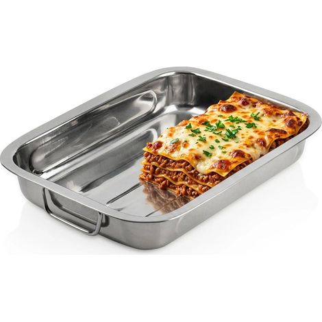 Stainless Steel Roasting Tin with Foldable Handles 30.5x22.5x5 cm (1/5)