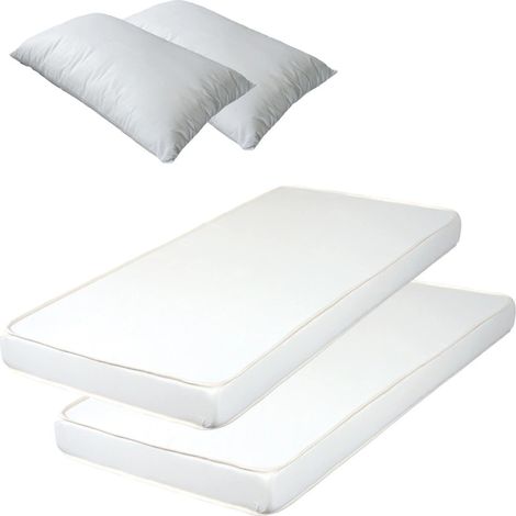 kit due materassi singoli e due cuscini somnus 80x190 cm