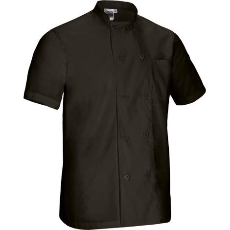 Chaqueta chef de manga corta y cuello mao VALENTO CAYENNE L Negro