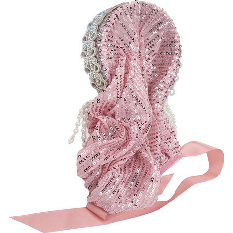 Hijab for Women Elegant Elastic Flexible Soft Silky Hot Rhinestones Bow Muslim Headband Women's Hat HeadscarfPink (1/5)