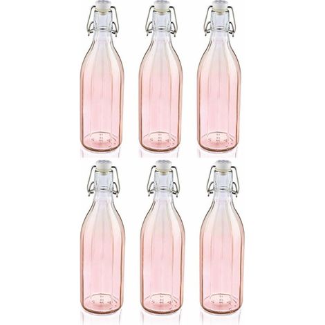 Leifheit Flasche facette 6er Set 0,5 L tender rose Einkochhilfe Saftflasche Einkochflasche
