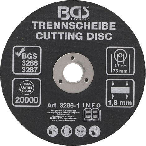 Disco de corte  Ø 75 x 1,8 x 9,7 mm (1/2)