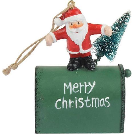 Décoration de Noël à suspendre à une boîte aux lettres (1 pièce), pendentif en fer forgé, cadeau-9.5X6.5X4CM-Green