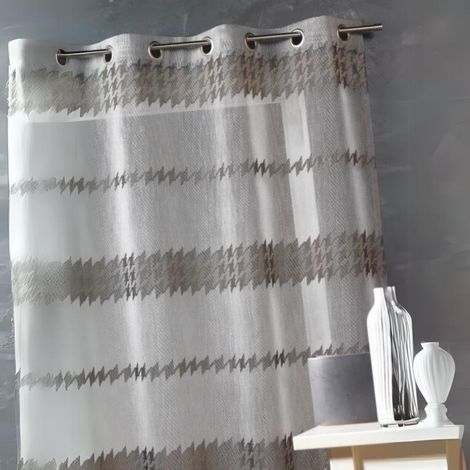 Voilage en jacquard fils coupés Gris clair 140x240 cm