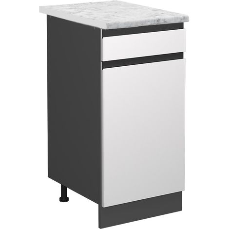 Mobiletto base per cucina R-Line, Bianco, 40 cm PL Marmo, Vicco (1/4)