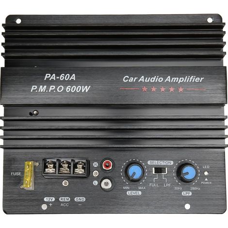 Amplificateur de puissance audio pour voiture, 12 V, 600 W, caisson de basses haute puissance (1/4)