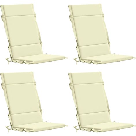 vidaXL High Back Chair Cushion GEMERT 4 pcs 100% Polyester Cream