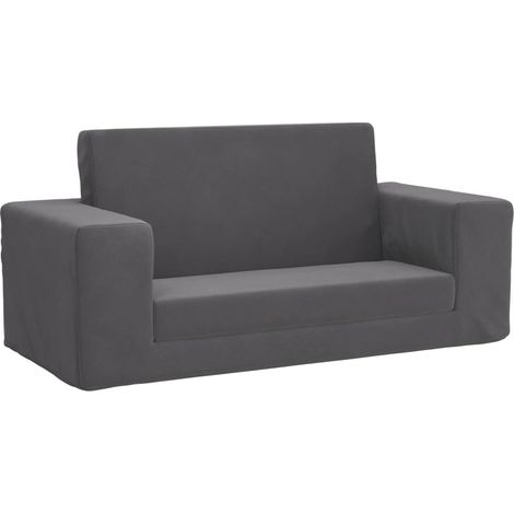 Canapé-lit,Canapé convertible pour enfants 2 places anthracite peluche douce CFW48729 (1/5)