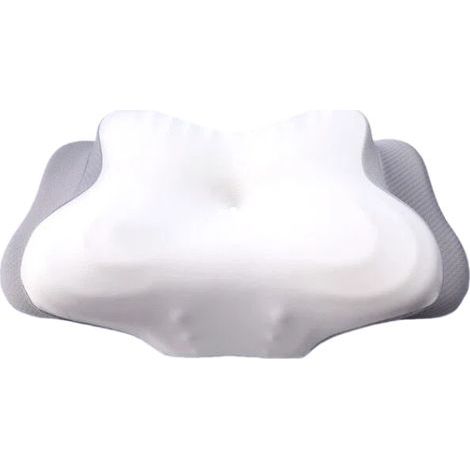 Oreiller cervical orthopédique 2 en 1 – Mousse à mémoire de forme, adapté pour le cou et le dos – Soulagement des douleurs cervicales – Housse en soie glacée – 62 x 37 cm (1/4)