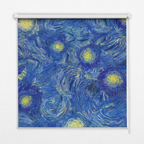 Store Enrouleur Intérieur pour Fenêtre - Store Tamisant - Store Enrouleur qui Laisse Passer la Lumière - Store Brise-Vue - Store - Store pour Intérieur - (100 cm x 140 cm) - Tableau bleu peint (1/5)