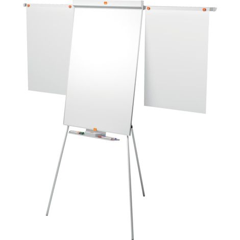 Nobo Portablocco a cavalletto magnetico in acciaio con barra di supporto e bracci estens (Nobo 1901918 Impression Pro Nano Clean Tripod Flipchart Easel including extendable arms) (1/5)
