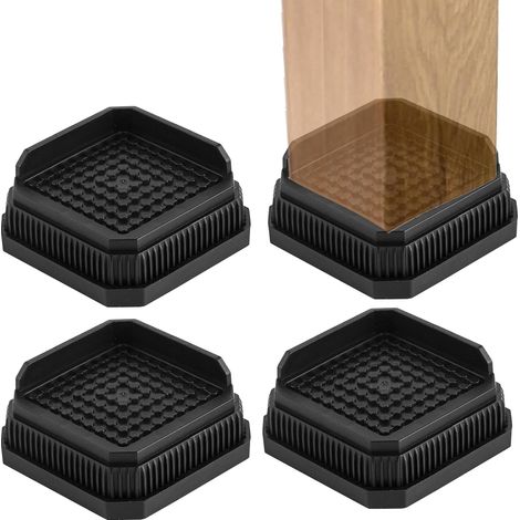 Pied Meuble, Rehausseur de Lit, Pied Canapé, Rehausseur Robuste pour Lit Canapé ou Table Accessoire de Rehaussement Stable et Antidérapant Lot de 4 Élément Réglables (1/5)