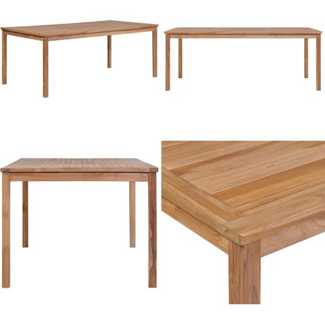 Table de jardin 200x100x77 cm Bois de teck solide - Table De Jardin - Table En Teck - Mobilier De Jardin - Table Extérieure - Table Robuste - Home & Living (1/5)