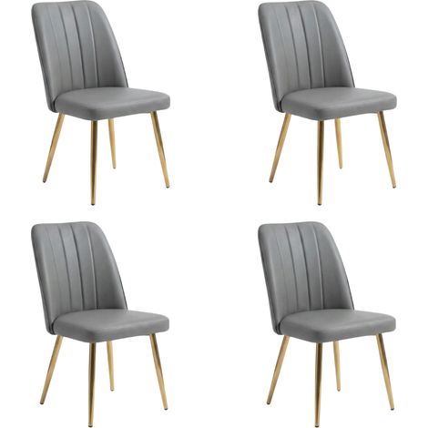 Set 4 Sedie Ecopelle Design Moderno Cucina Sala Pranzo Imbottite 50x55x87cm