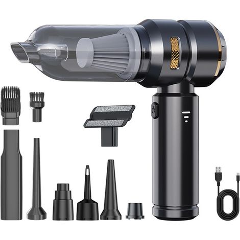[JAMAIS UTILISÉ]Souffleur à air comprimé 4 en 1, 3 vitesses réglables, 80 000 tr/min, batterie rechargeable 6 000 mAh, nettoyeur portatif, souffleur d'air pour voiture, PC, clavier et tapis (1/2)