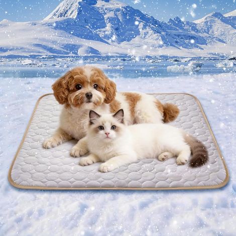 Tappetino refrigerante per cani 69x50 cm in poliestere di alta qualità tappetino refrigerante per cani comodo e atossico tappetino refrigerante per cani facile da pulire e pieghevole per auto da inter (1/5)