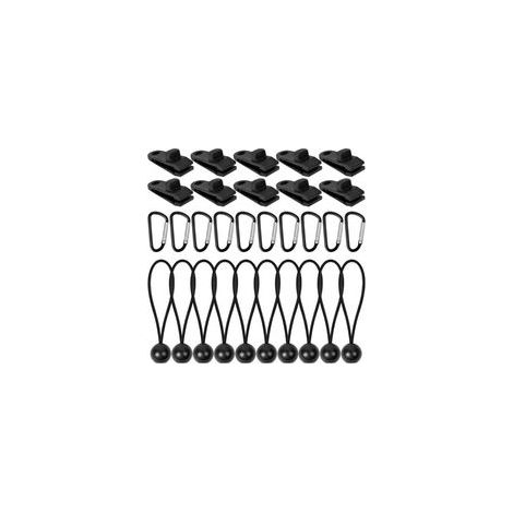 30 PCS Clips de Bâche Pinces Robuste Attache Bâche pour Extérieur Clip de Tente avec Cordon Élastique et Crochets Mousqueton en Forme de D pour Bâches Auvents Camping Caravane Couvertures en To (1/5)