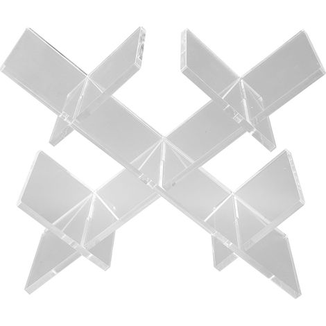 Weinregal für die Arbeitsplatte, 5 Flaschen, aus transparentem Acryl, freistehendes Aufbewahrungsregal im Gitterdesign (1/5)