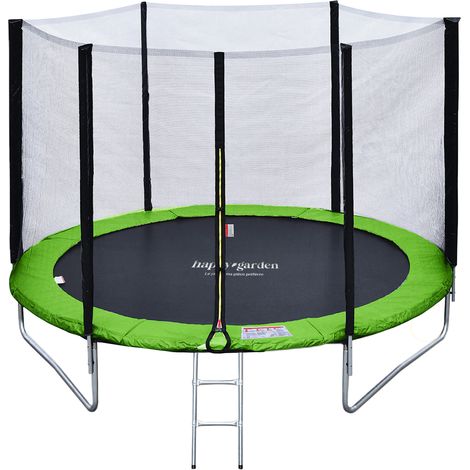 Premium Pack Trampolin 180cm wendbar grün / blau CAIRNS + Netz, Leiter, Plane und Verankerungsset